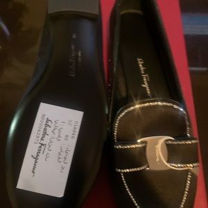 Black loafers with rhinestone . Brand new